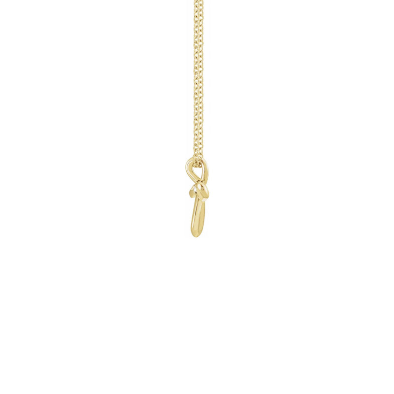 Diamond Incrusted Infinity Cross Necklace yellow (14K) side - Popular Jewelry - New York