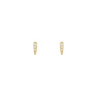 Diamond Incrusted Spike Stud Earrings yellow (14K) front - Popular Jewelry - New York