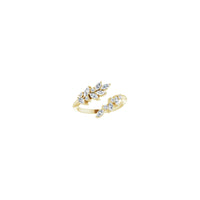 Алмас лавр шоқының сақинасы сары (14K) алдыңғы - Popular Jewelry - Нью Йорк