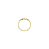 Prsten s dijamantskim lovorovim vijencem žuti (14K) postavka - Popular Jewelry - Njujork