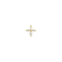 Diamond Marquise Cross Pendant yellow (14K) front - Popular Jewelry - New York