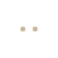 Diamond North Star Stud Earrings yellow (14K) front - Popular Jewelry - New York