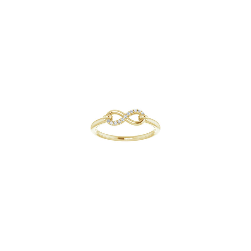 Diamond Semi-Accented Infinity Ring yellow (14K) front - Popular Jewelry - New York