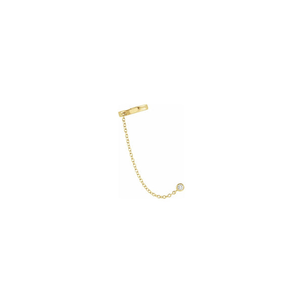Diamond Solitaire Ear Cuff with Chain yellow (14K) main - Popular Jewelry - New York
