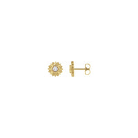 Diamond Solitaire Sun Stud Earrings flava (14K) ĉefa - Popular Jewelry - Novjorko