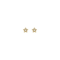 Diamond Star Stud Earrings yellow (14K) front - Popular Jewelry - New York