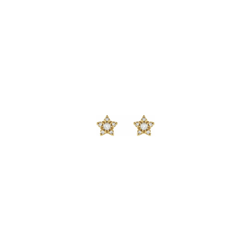 Diamond Star Stud Earrings yellow (14K) front - Popular Jewelry - New York