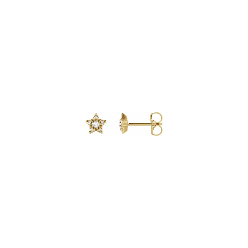Diamond Star Stud Earrings yellow (14K) main - Popular Jewelry - New York