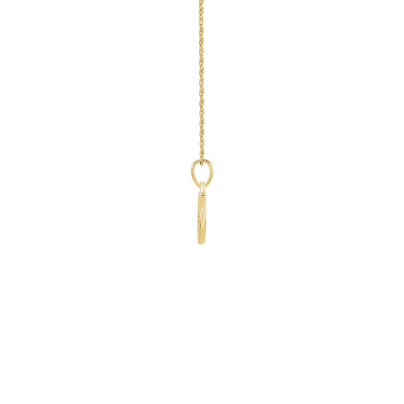 Diamond Starburst Medallion Necklace yellow (14K) side - Popular Jewelry - New York