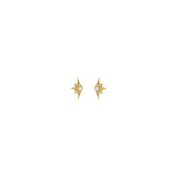 Diamond Starburst Stud Earrings kuning (14K) depan - Popular Jewelry - New York