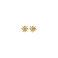 Diamond Sun Stud Earrings yellow (14K) front - Popular Jewelry - New York