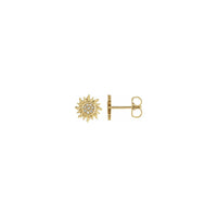 Diamond Sun Stud Earrings kuning (14K) utama - Popular Jewelry - New York