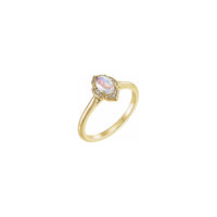 Diamond & Moonstone Oval Cabochon Clover Ring yellow (14K) main - Popular Jewelry - New York