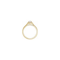 Diamond & Moonstone Oval Cabochon Clover Ring yellow (14K) setting - Popular Jewelry - New York