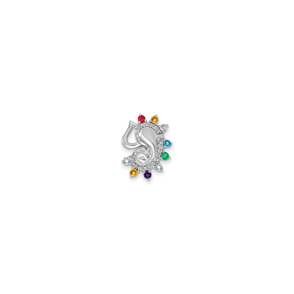 Diamond & Multi-Gemstone Chakra Charm (14K) front - Popular Jewelry - New York