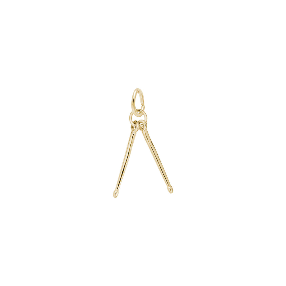 Drum Sticks Charm yellow (14K) main - Popular Jewelry - New York