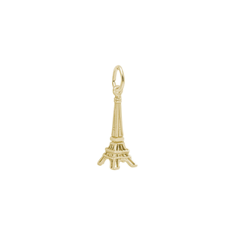 Eiffel Tower Contour Charm yellow (14K) diagonal - Popular Jewelry - New York