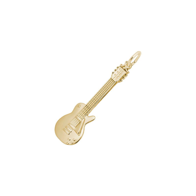 Electric Guitar Charm yellow (14K) main - Popular Jewelry - New York