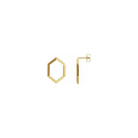 Elongated Hexagon Contour Earrings yellow (14K) main - Popular Jewelry - New York
