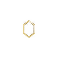 Elongated Hexagon Contour Pendant yellow (14K) front - Popular Jewelry - New York
