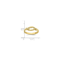 Elongated Link Freeform Ring (14K) scale - Popular Jewelry - New York