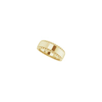 Engravable Beaded Ring yellow (14K) diagonal - Popular Jewelry - New York