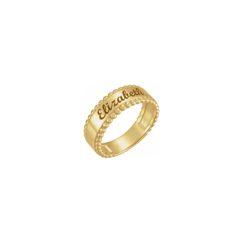 Engravable Beaded Ring yellow (14K) engraving - Popular Jewelry - New York