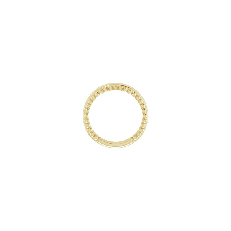 Engravable Beaded Ring yellow (14K) setting - Popular Jewelry - New York