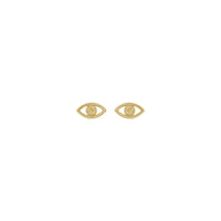 گوشواره میخی کانتور چشم بد زرد (14K) جلو - Popular Jewelry - نیویورک
