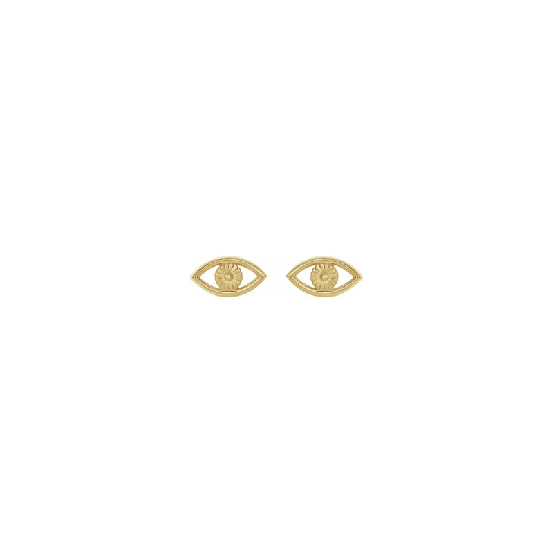 Evil Eye Contour Stud Earrings yellow (14K) front - Popular Jewelry - New York