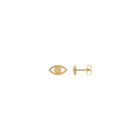 گوشواره میخی کانتور چشم بد زرد (14K) اصلی - Popular Jewelry - نیویورک