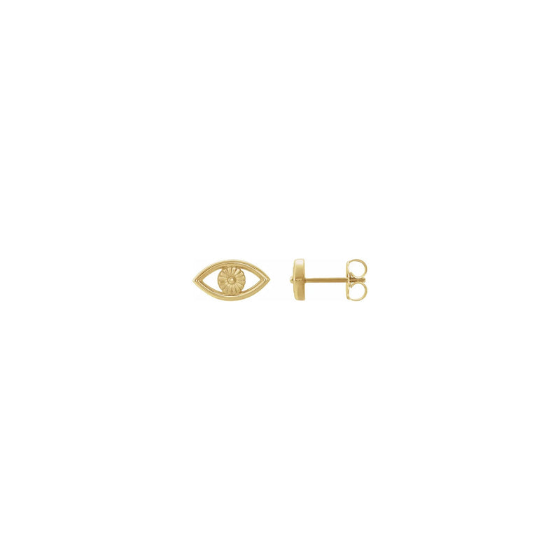 Evil Eye Contour Stud Earrings yellow (14K) main - Popular Jewelry - New York