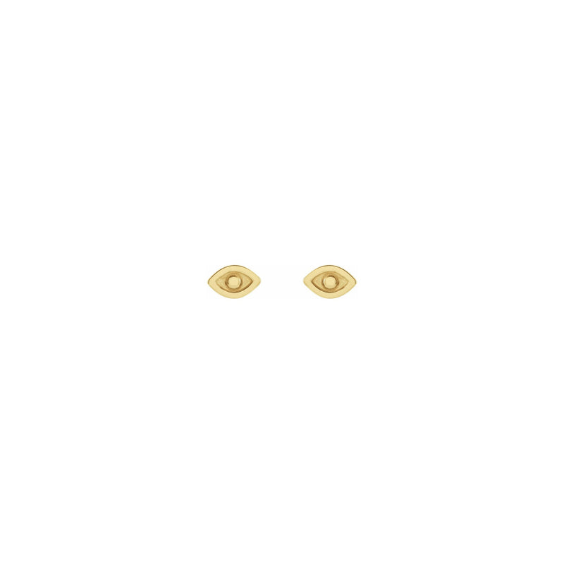 Evil Eye Stud Earrings yellow (14K) front - Popular Jewelry - New York