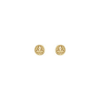 Eye of Providence Stud Earrings yellow (14K) front - Popular Jewelry - New York