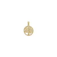 Family Apple Tree Rope Circle Pendant (14K) front - Popular Jewelry - New York