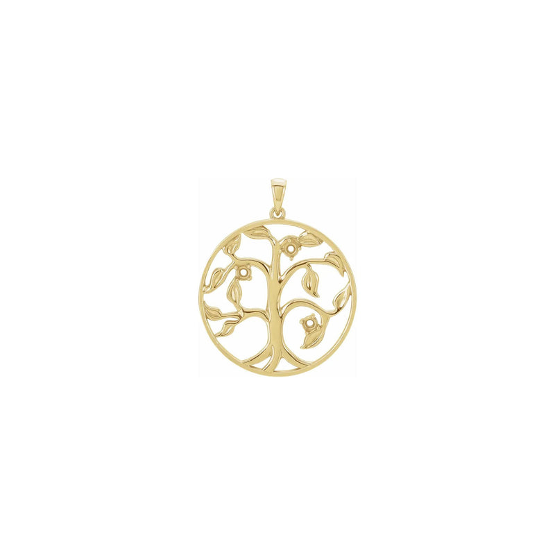 Family Tree Three Gemstone Circle Pendant yellow (14K) setting - Popular Jewelry - New York