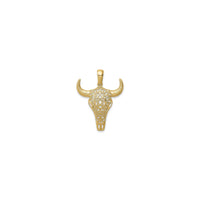 Filigree Steer Skull Pendant (14K) front - Popular Jewelry - New York