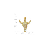 Filigree Steer Skull Pendant (14K) scale - Popular Jewelry - New York