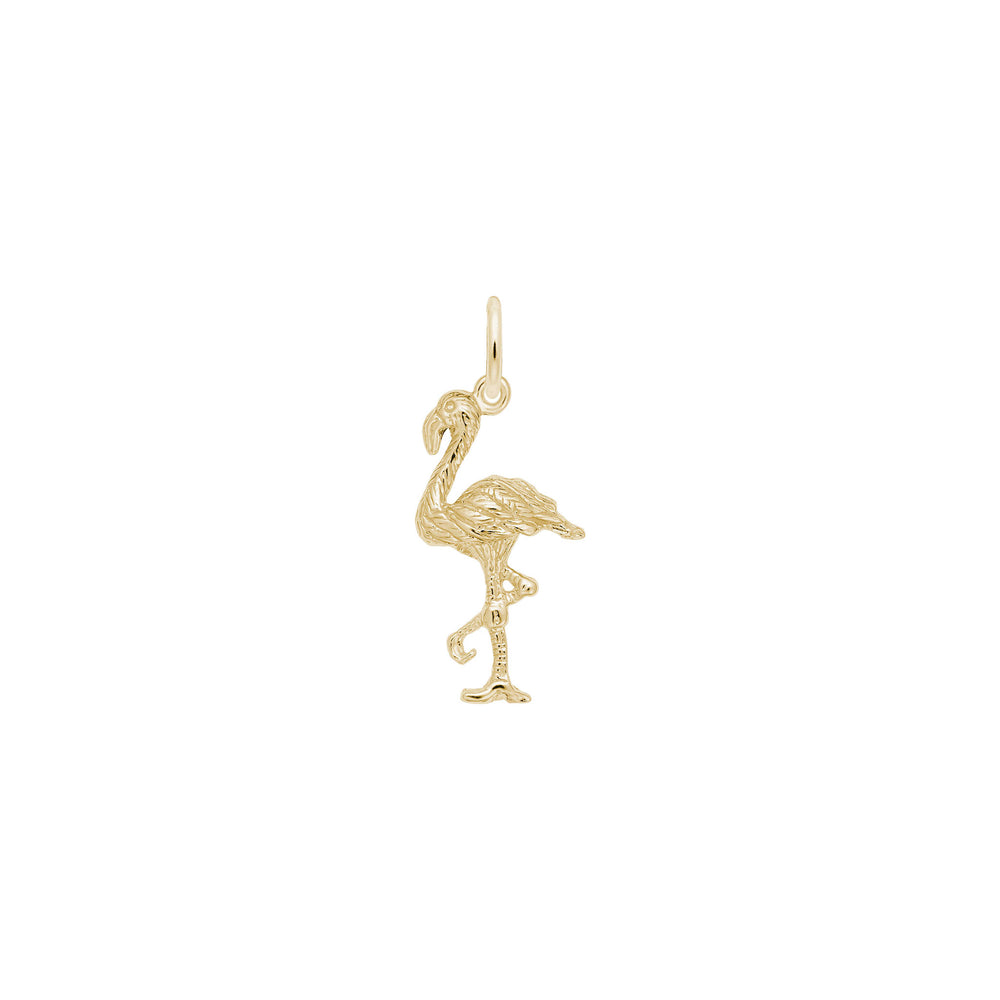 Flamingo Charm yellow (14K) front - Popular Jewelry - New York