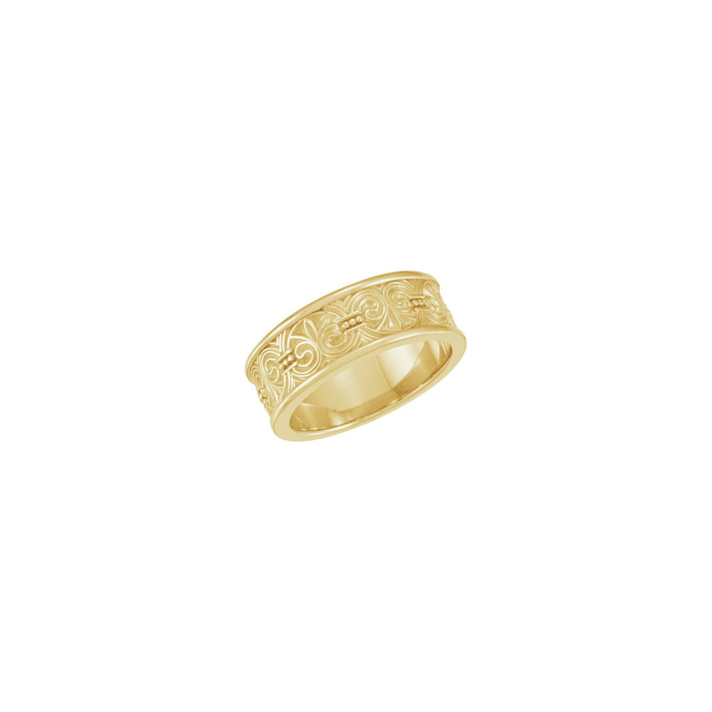 Fleur-de-lis Carved Ring yellow (14K) main - Popular Jewelry - New York