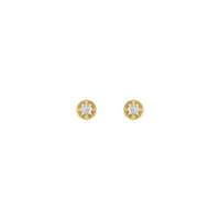 Floral-Inspired Diamond Stud Earrings yellow (14K) front - Popular Jewelry - New York