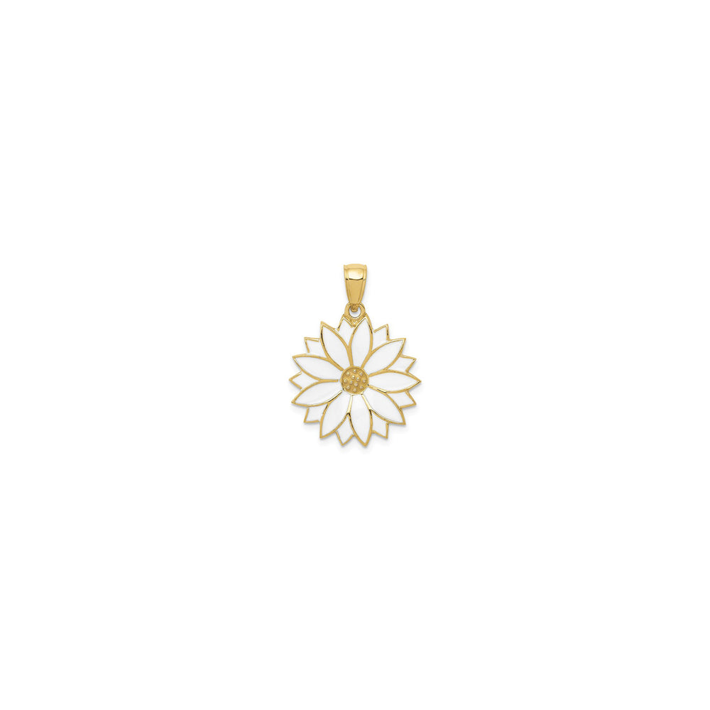 Fully Blossomed Daisy Pendant (14K) front - Popular Jewelry - New York