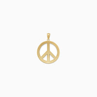 Złoty wisiorek z symbolem pokoju (14K) z powrotem - Popular Jewelry - Nowy Jork