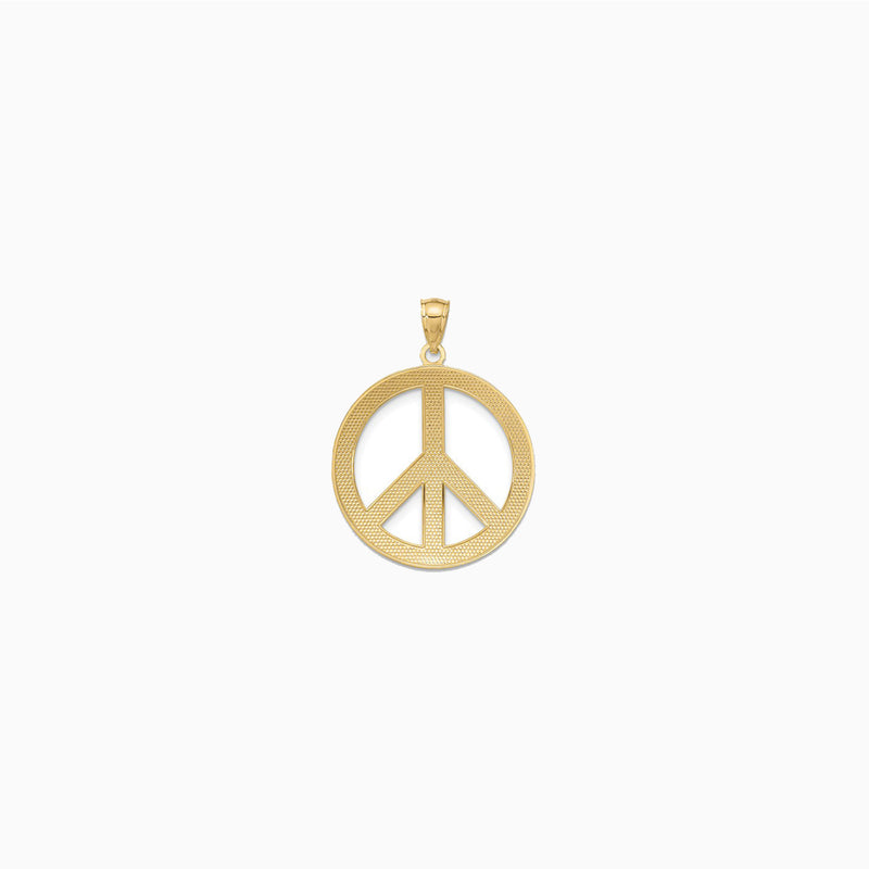 Golden Peace Symbol Pendant (14K) back - Popular Jewelry - New York