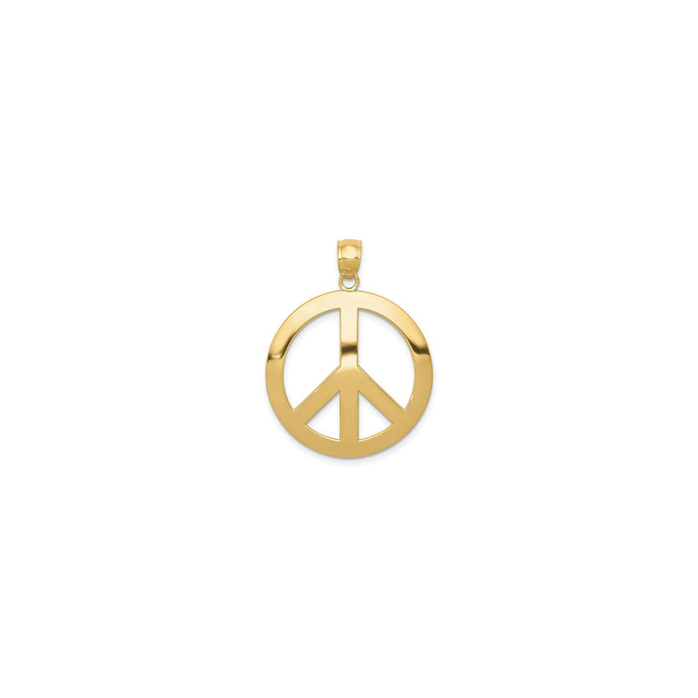 Golden Peace Symbol Pendant (14K) front - Popular Jewelry - New York