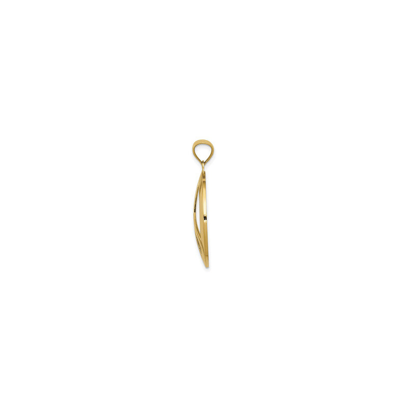 Golden Peace Symbol Pendant (14K) side - Popular Jewelry - New York