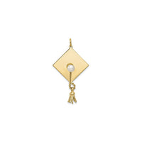 Graduation Cap with Pearl Pendant (14K) front - Popular Jewelry - Nûyork