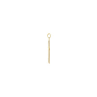 గ్రూవ్డ్ ఫ్లాట్ క్రాస్ లాకెట్టు పసుపు (14K) వైపు - Popular Jewelry - న్యూయార్క్