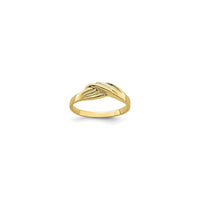 Grooved Freeform Ring (14K) front - Popular Jewelry - New York