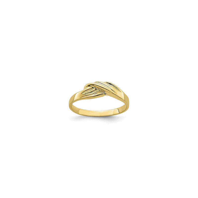 Grooved Freeform Ring (14K) front - Popular Jewelry - New York